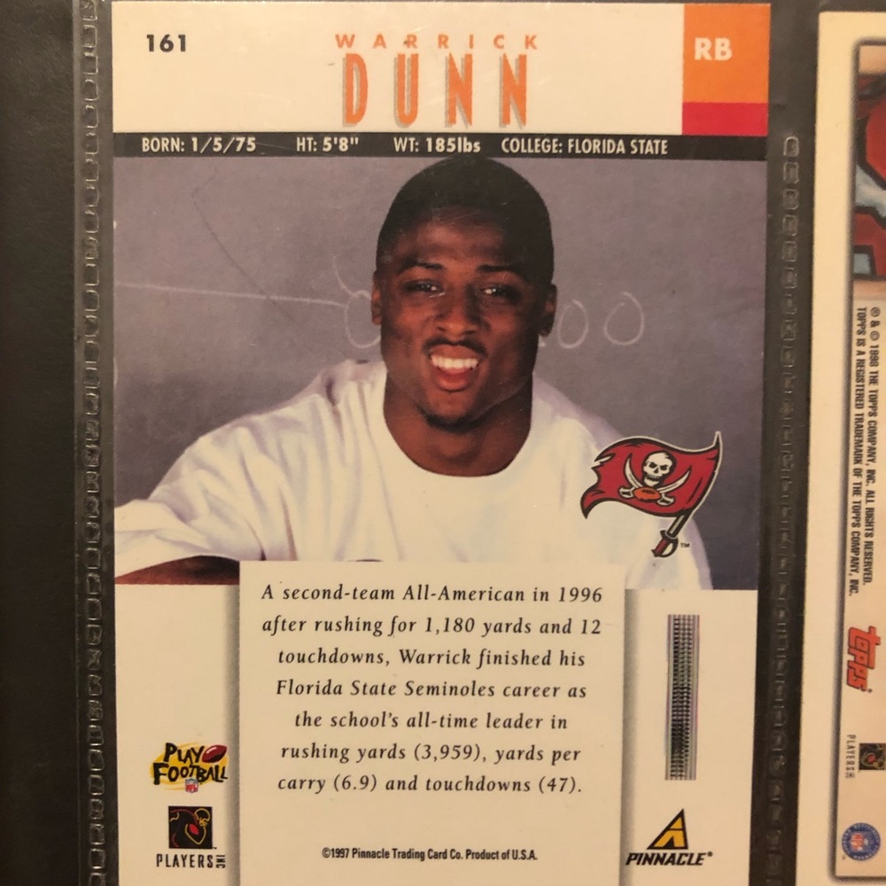 Warrick Dunn Rookie Card - Picture 2 of 2